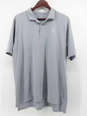B‎ Draddy Mens XL Freddie Polo Shirt Secession Golf Club Purple Green Stripe